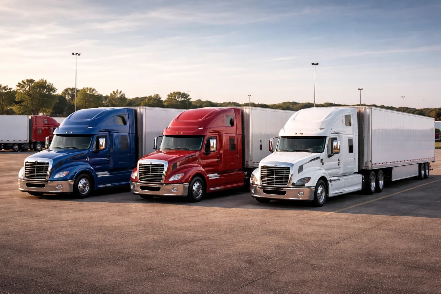 Lote de tractocamiones seminuevos certificados de Trailer Point en Monterrey